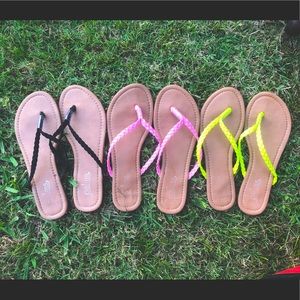 Like new sandal bundle size 6 7 neon pink black